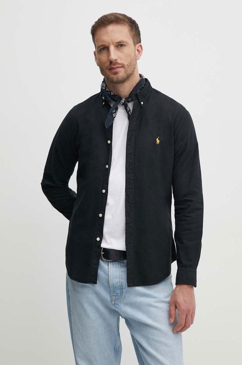 Skjorta Polo by Ralph Lauren Slim Fit Button-Down Collar Shirt Svart | 710767828