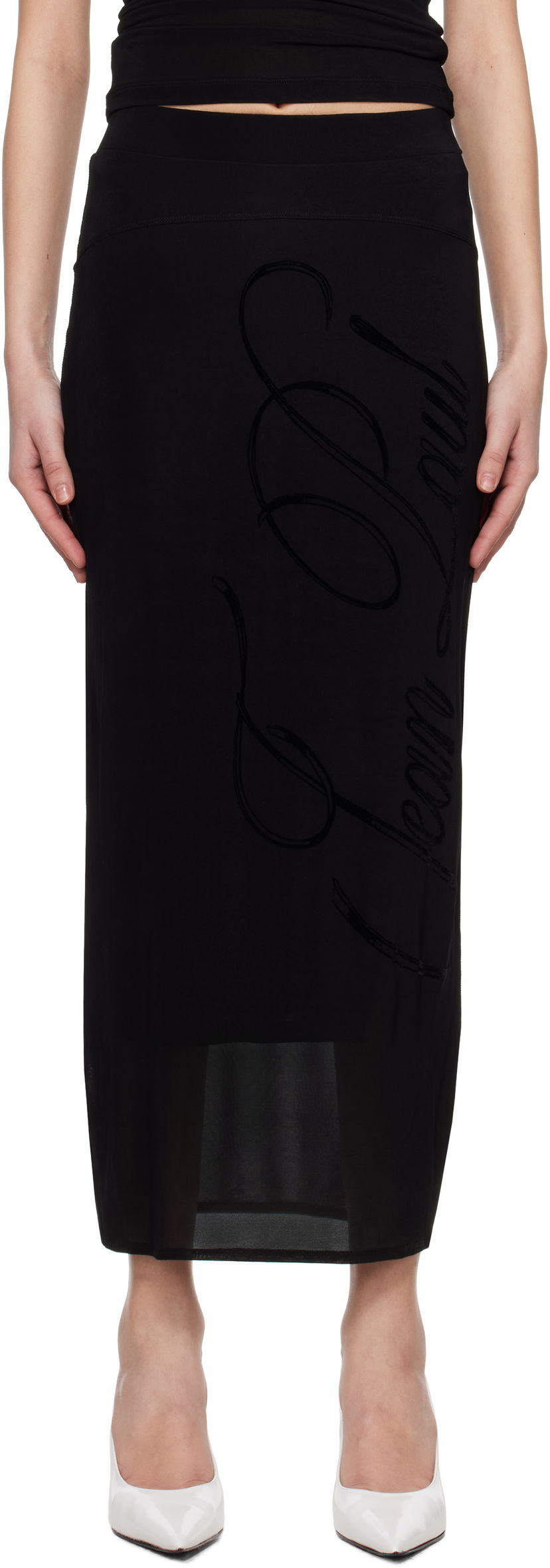 Kjol Jean Paul Gaultier Jean Paul Gaultier Viscose Jersey Maxi Skirt Svart | 25/34-F-JU165I-J082-00
