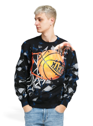 Sweatshirt MARKET Shattered Backboard Tie-Dye Crewneck Svart | 398000029 / 190134