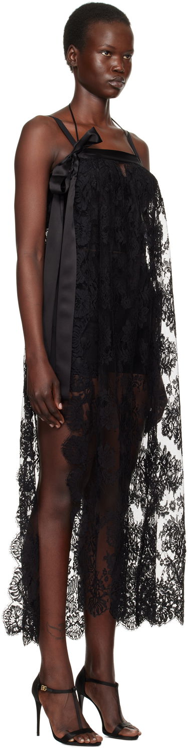 Klä Dolce & Gabbana Dolce&Gabbana Chantilly Lace Midi Dress Svart | F6JRQT ILMA8, 1