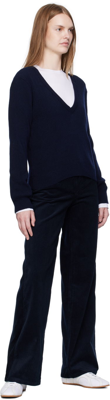 Sweater A.P.C. A.P.C. Anae V-Neck Sweater Mörkblå | WOASA-F23429, 3