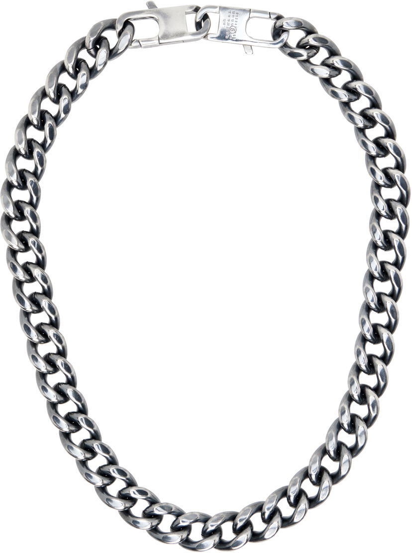 Halsband Maison Margiela MM6 Maison Margiela Silver-Tone Curb Chain Necklace Metallisk | SM7UU0105 SV0235