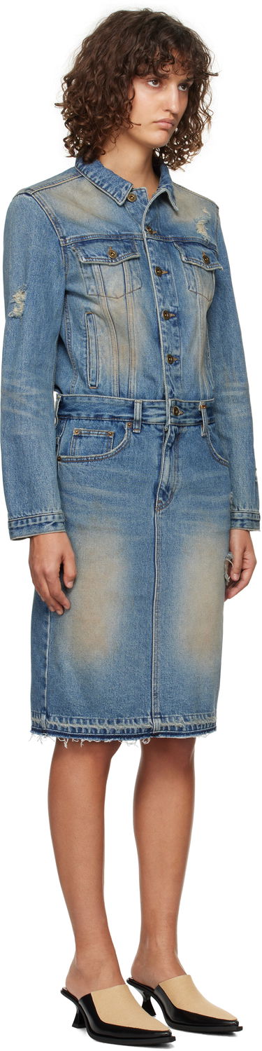 Klä We11done We11done Washed Denim Midi Dress Blå | WD-DO3-24-304-W-BL, 1