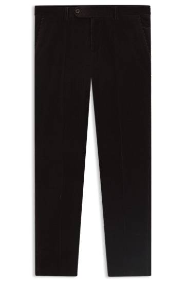 Byxor BOSS BECKHAM x pleat-front corduroy trousers Svart | 50557921
