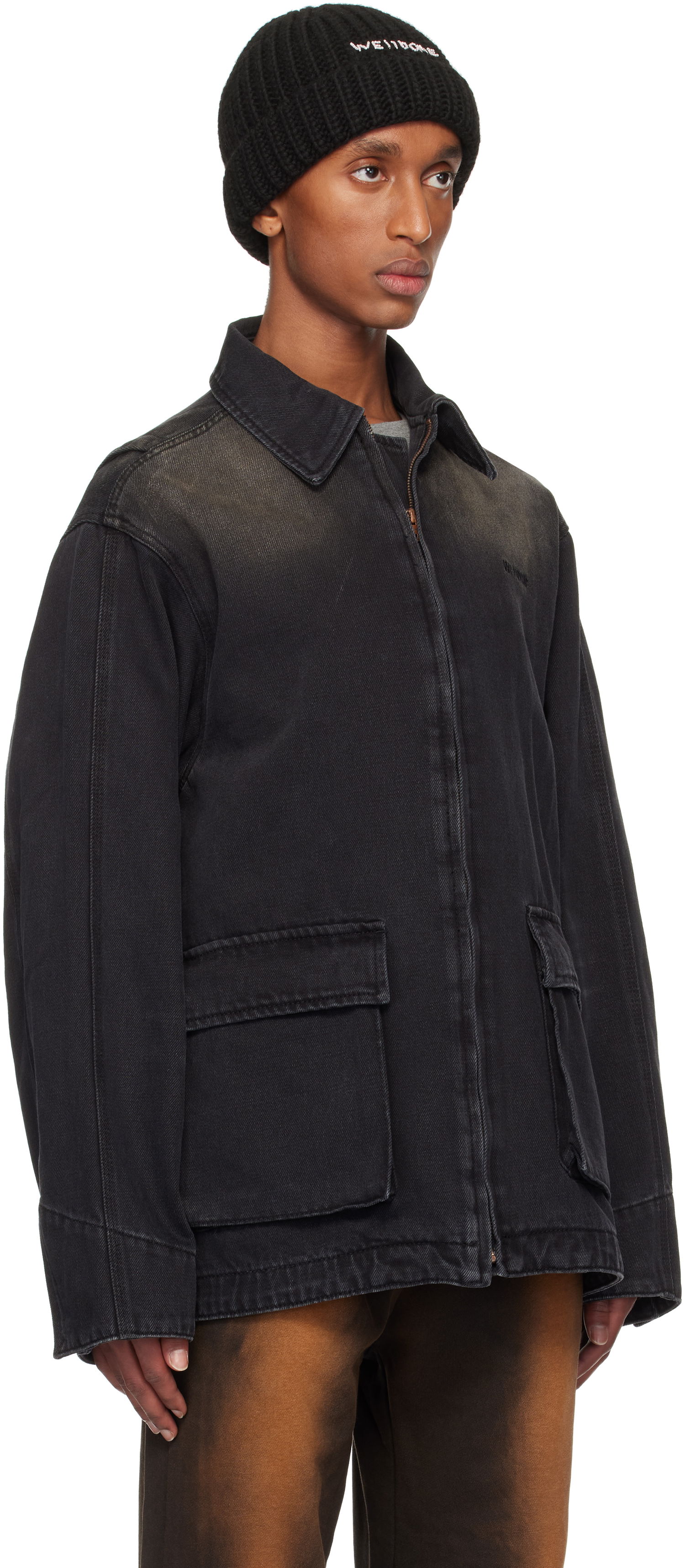 Mössa We11done We11done Classic Washed Denim Jacket Svart | WD-DJ3-24-334-U-BK, 1