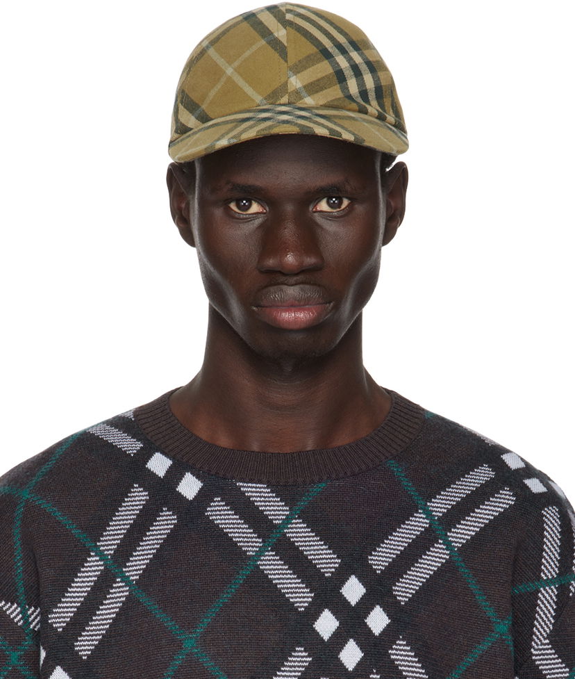 Keps Burberry Burberry Check Cotton Baseball Cap Beige | 8098529