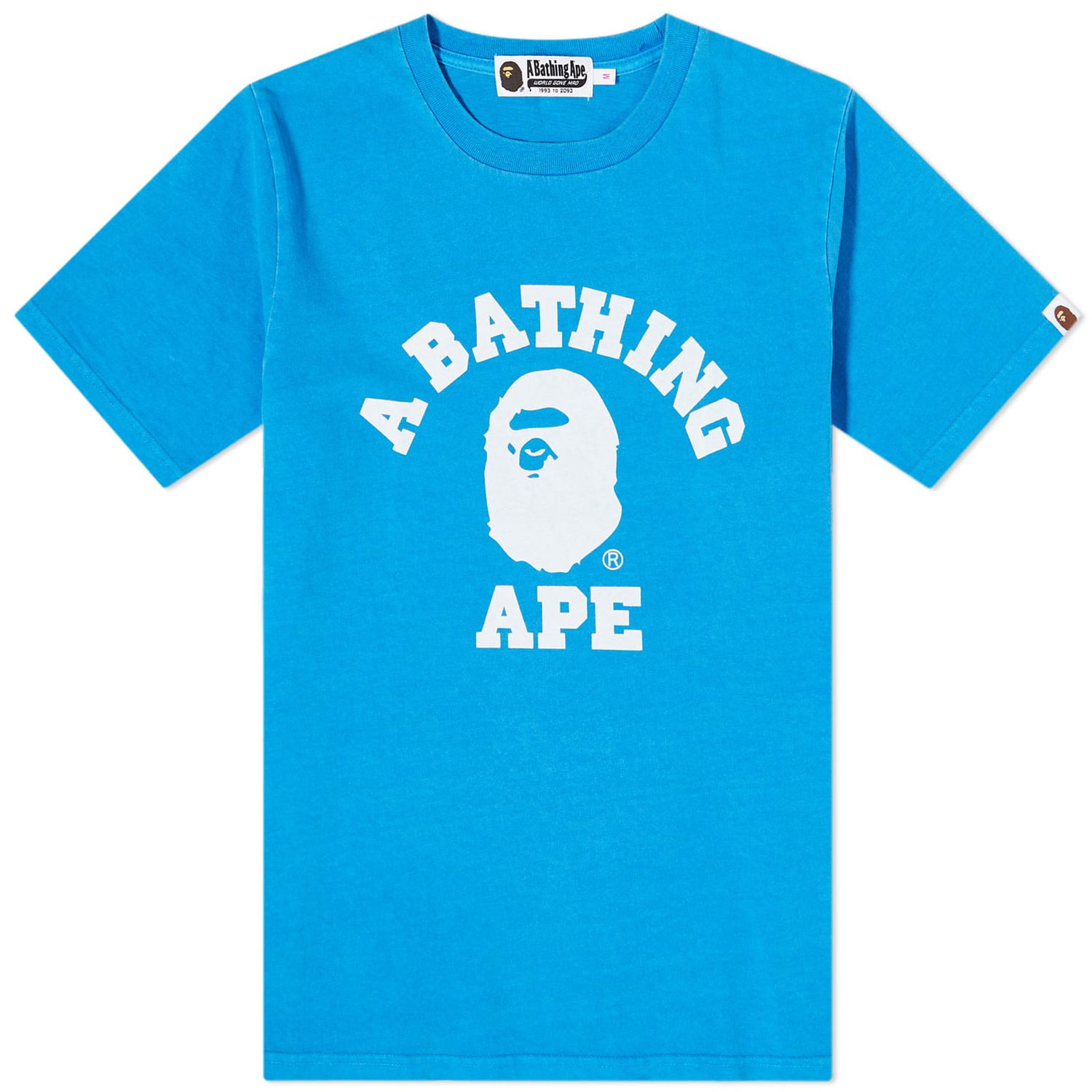 T-shirt BAPE Overdye College T-Shirt Blue Blå | 001CSJ302012L-BLE, 0