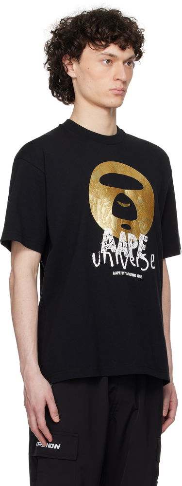 T-shirt AAPE by A Bathing Ape AAPE by A Bathing Ape Universe Logo T-Shirt Svart | AAPTEM1648XXNBKX, 1