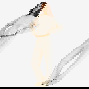 Träningsbyxor SKIMS Fleece Straight Leg Pant Beige | BO-STR-4003-OATHEATHER, 4