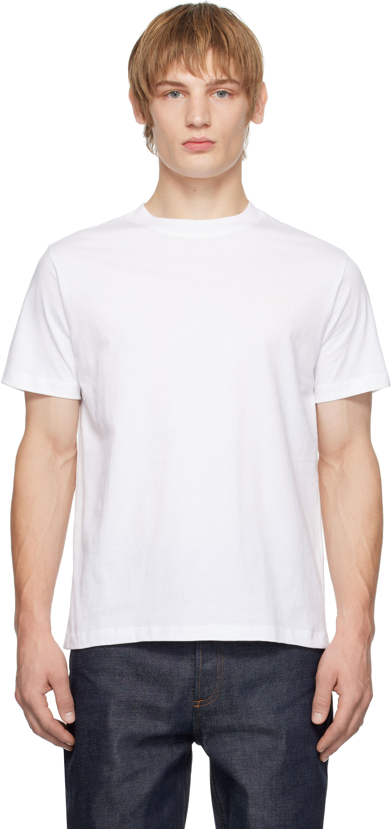 T-shirt A.P.C. Standard Embroidered Logo T-Shirt Vit | COHBW-M26392, 0