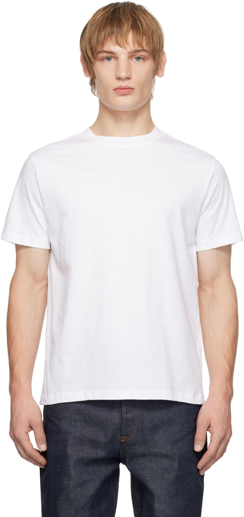 T-shirt A.P.C. Standard Embroidered Logo T-Shirt Vit | COHBW-M26392