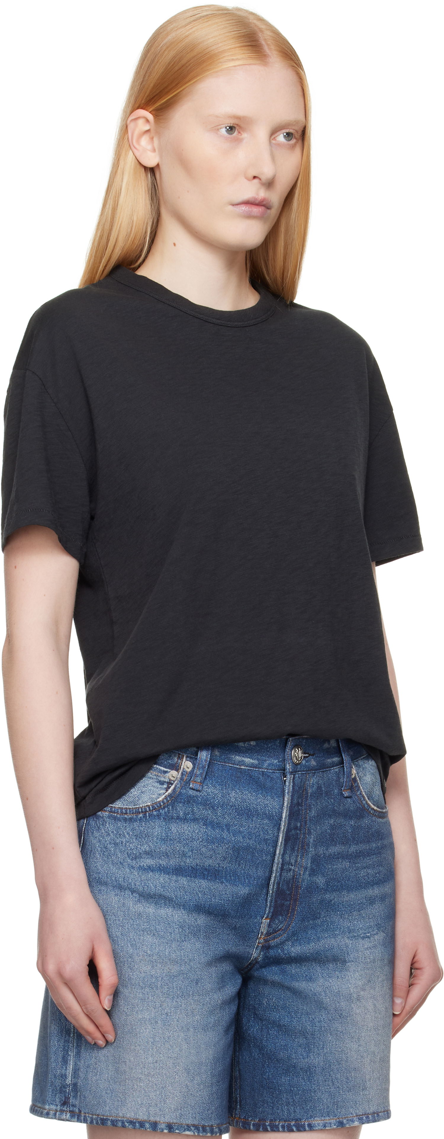 T-shirt rag & bone Rag & Bone Boyfriend Mini Slub T-Shirt Svart | WCC23ST059CH59, 1