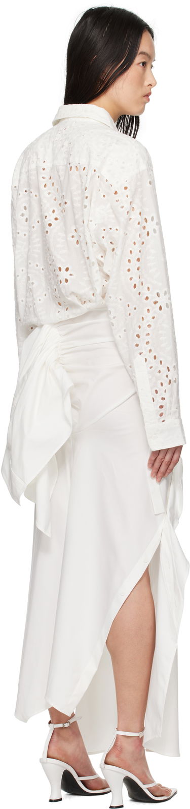 Klä Ottolinger Ottolinger Deconstructed Shirting Midi Dress Vit | 10650010601, 2