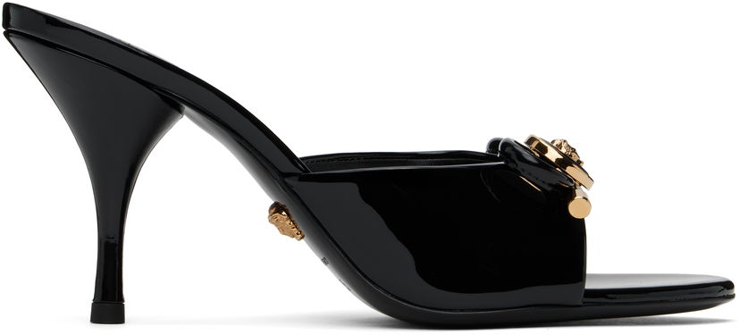 Skovård Versace Versace Opera Bow Patent Heeled Sandals Svart | 1018239_D2VE_1B00V