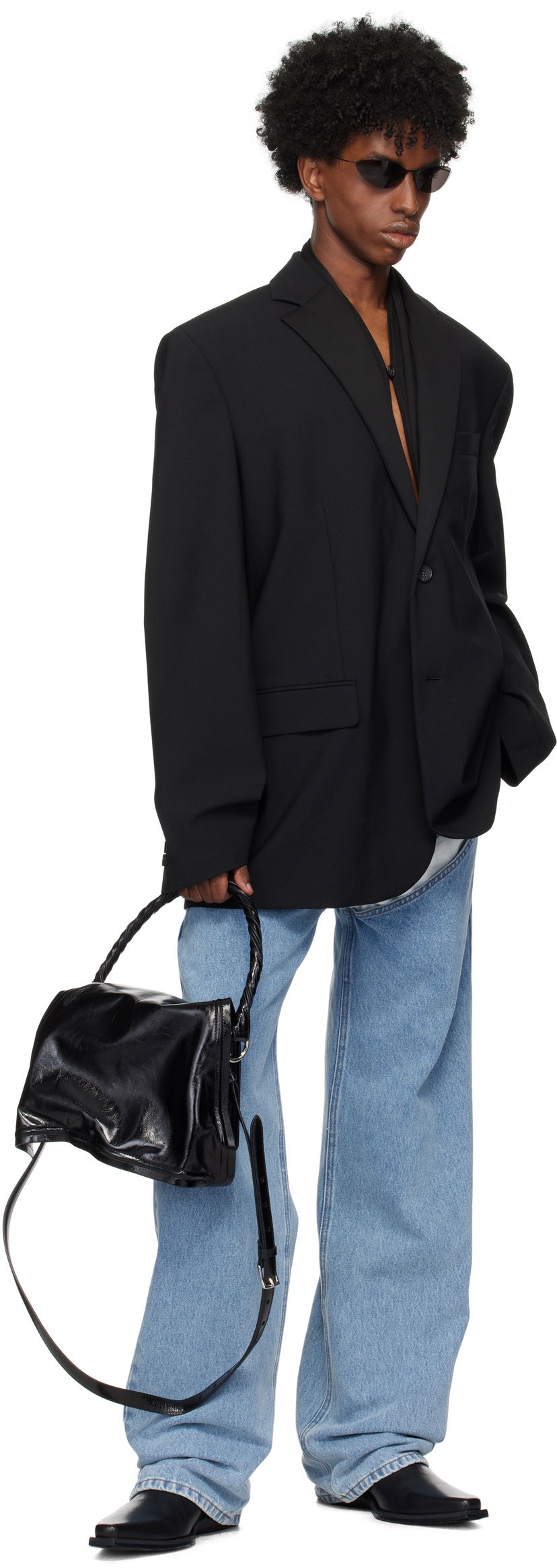 Axelväska Y/PROJECT Mini Wire Shoulder Bag Svart | 620BA007