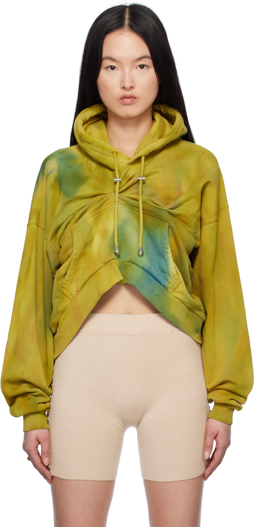Sweatshirt Collina Strada Collina Strada Draped Hoodie Grön | XX8014