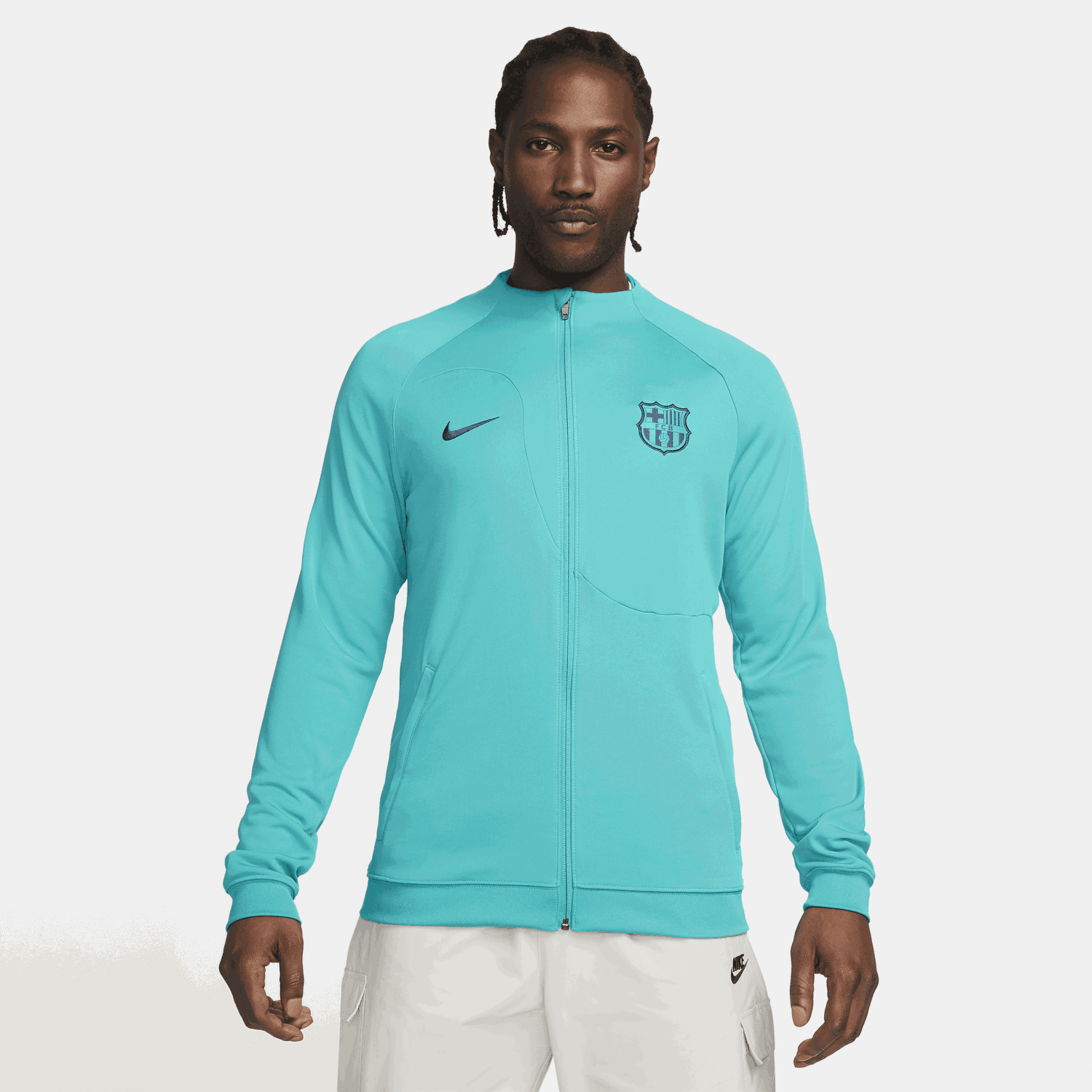 Jacka Nike F.C. Barcelona Academy Pro Third Football Knit Jacket Turkos | DX8470-300, 0