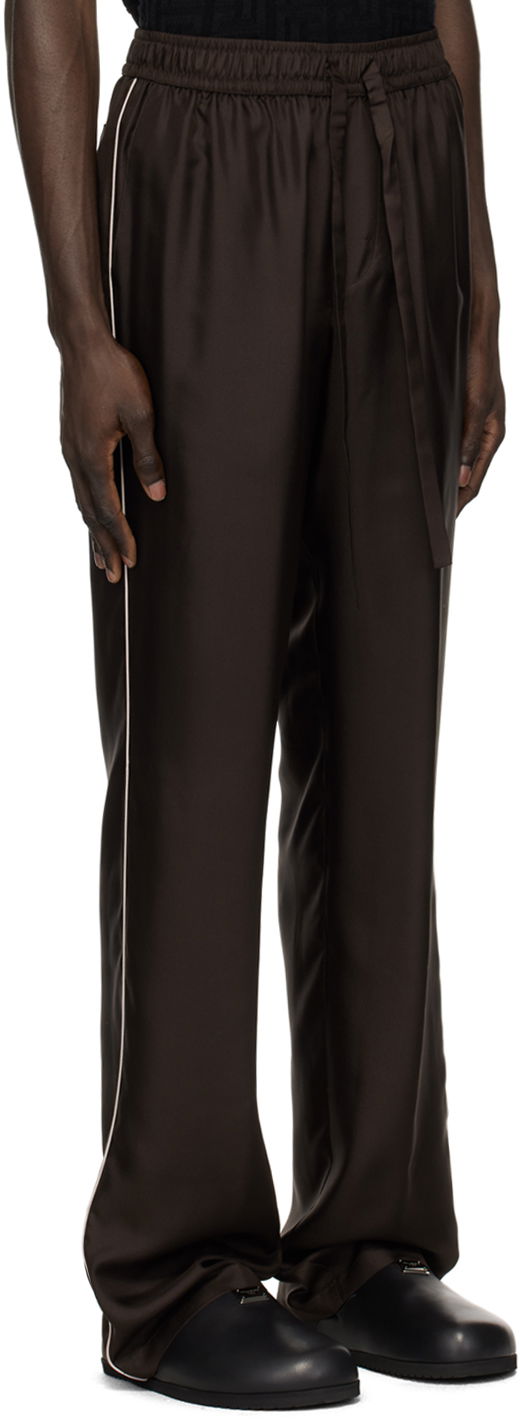 Byxor Dolce & Gabbana Silk Lounge Pants Brun | GVRMAZFU1S4, 1