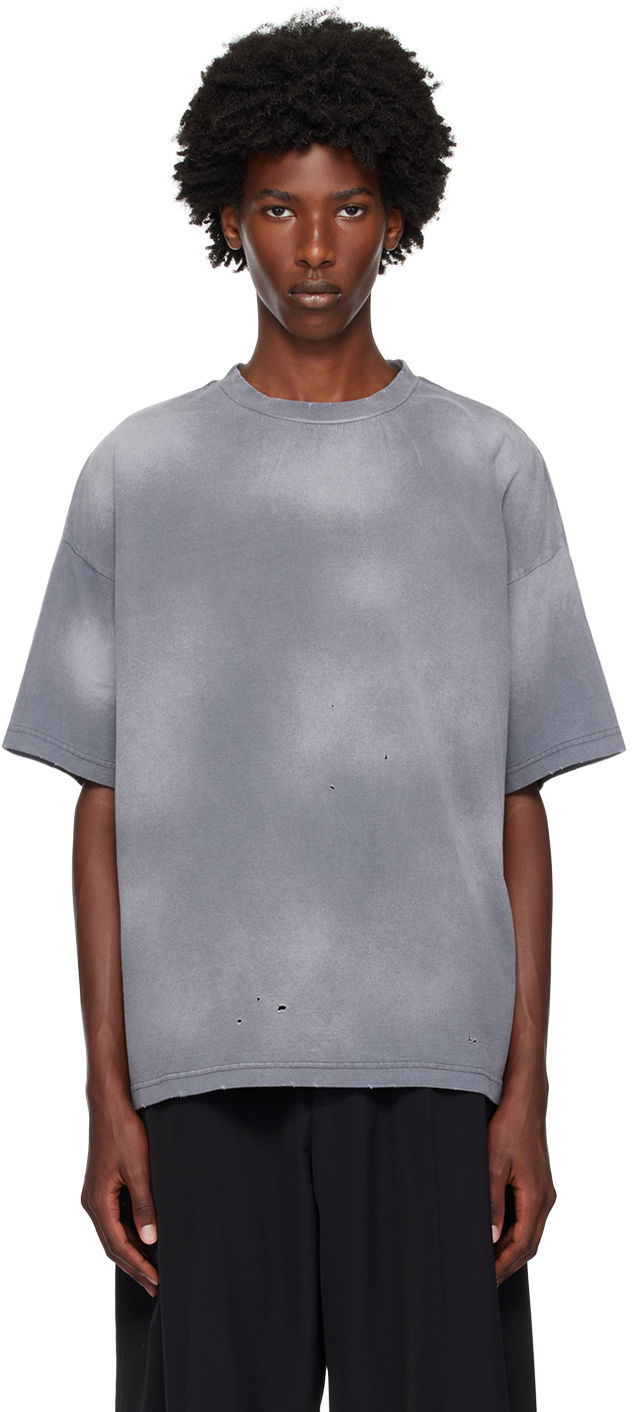 T-shirt We11done We11done Distressed T-Shirt Grå | WD-TT2-24-742-U-CH