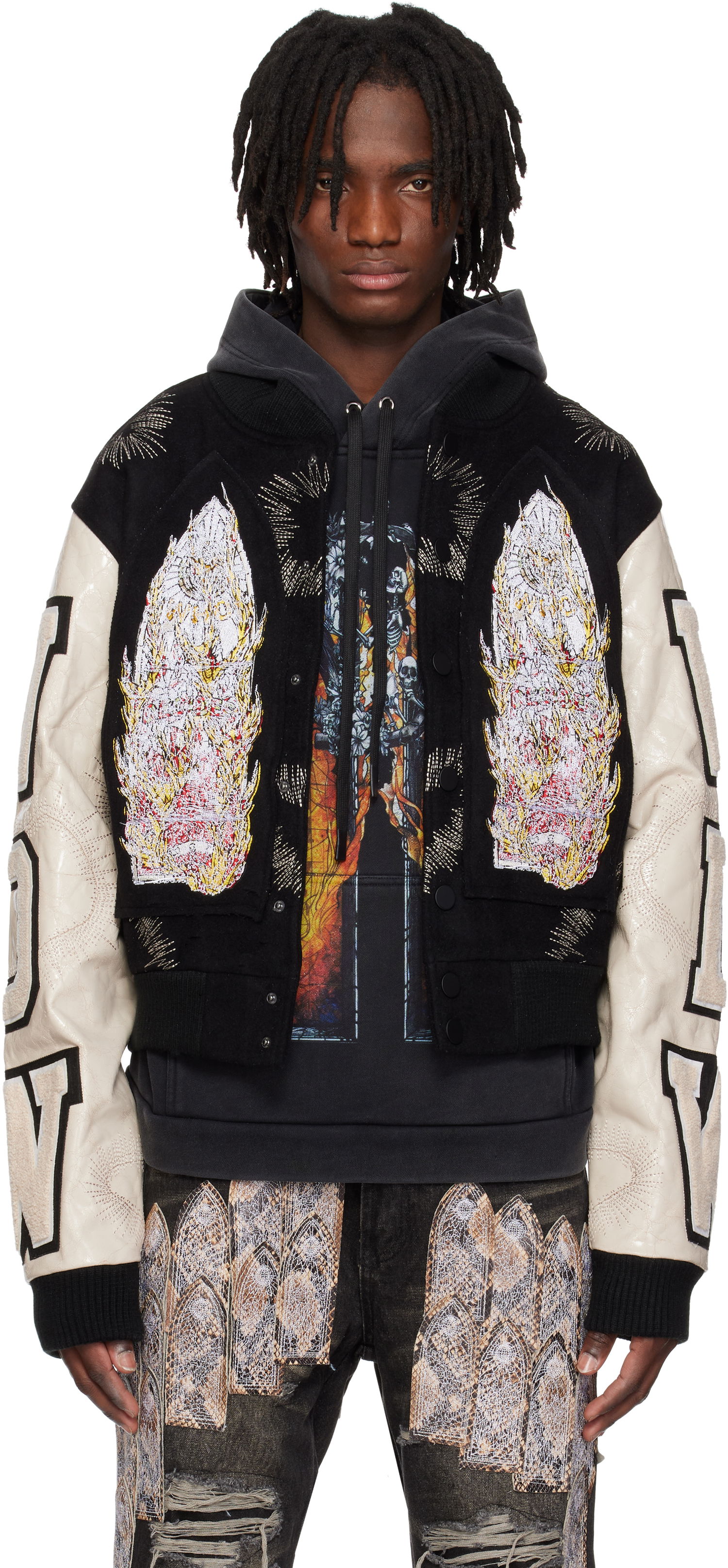 Bomberjacka Who Decides War Who Decides War Namesake Varsity Bomber Jacket Svart | 1130070002SE25, 0