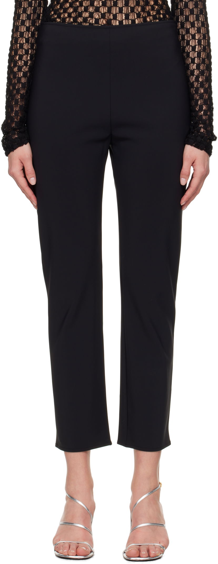 Byxor Róhe Róhe Cigarette Scuba Trousers Svart | 414-30-166