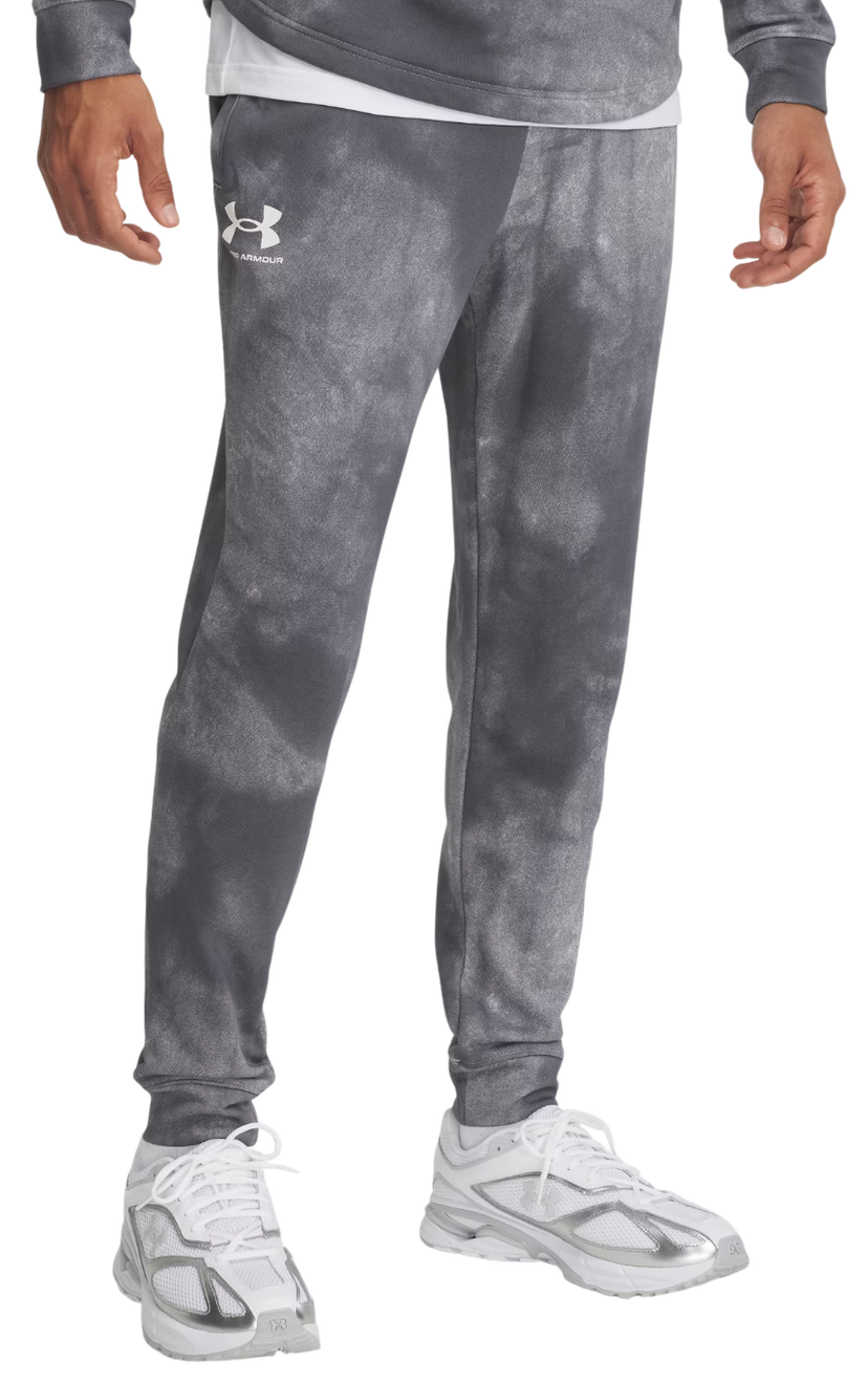 Träningsbyxor Under Armour Rival Terry AOP Joggers Grå | 1390143-025