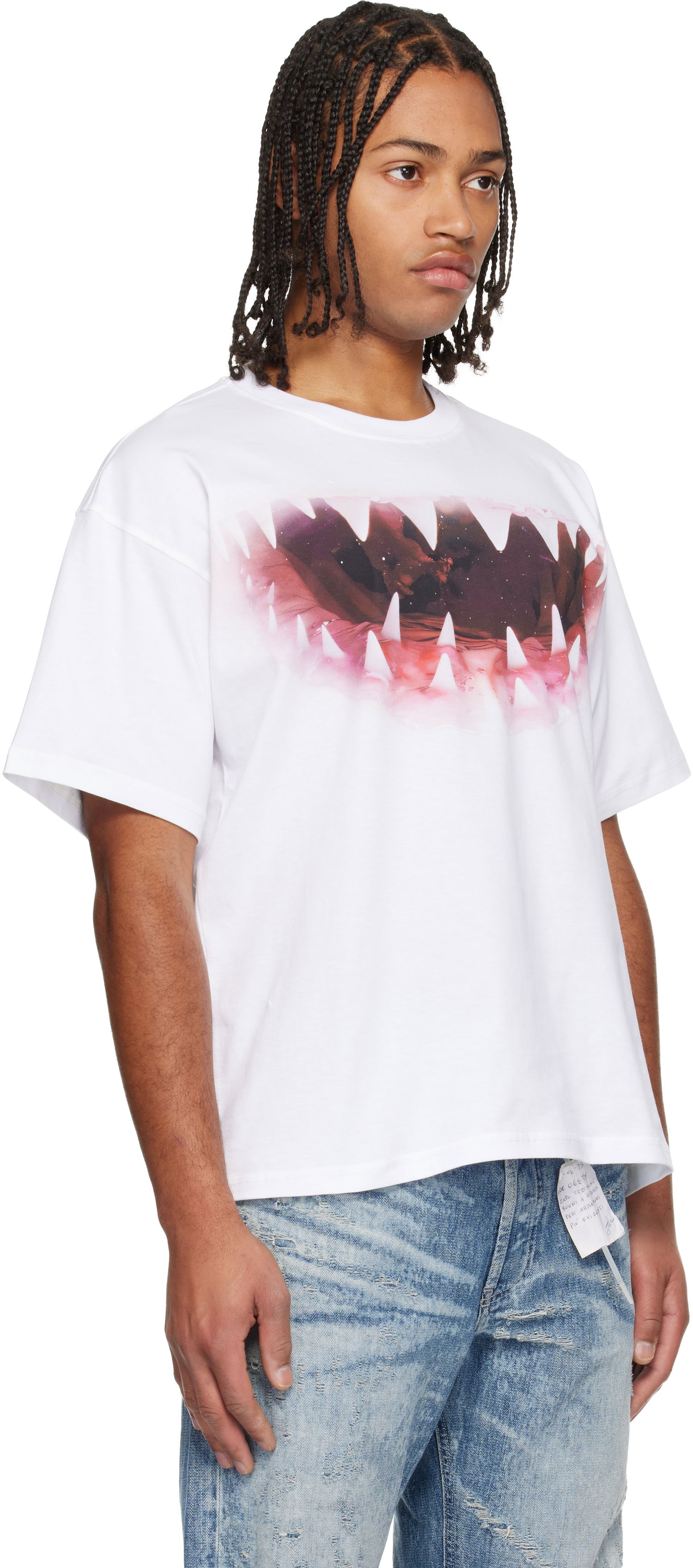 T-shirt Diesel Shark Mouth Graphic T-shirt Vit | A19617-0PLAT-100, 1