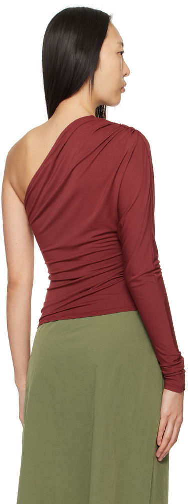 Linne Miaou Miaou Katia One Shoulder Long Sleeve Top Bourgogne | 7095TJBRUS, 2