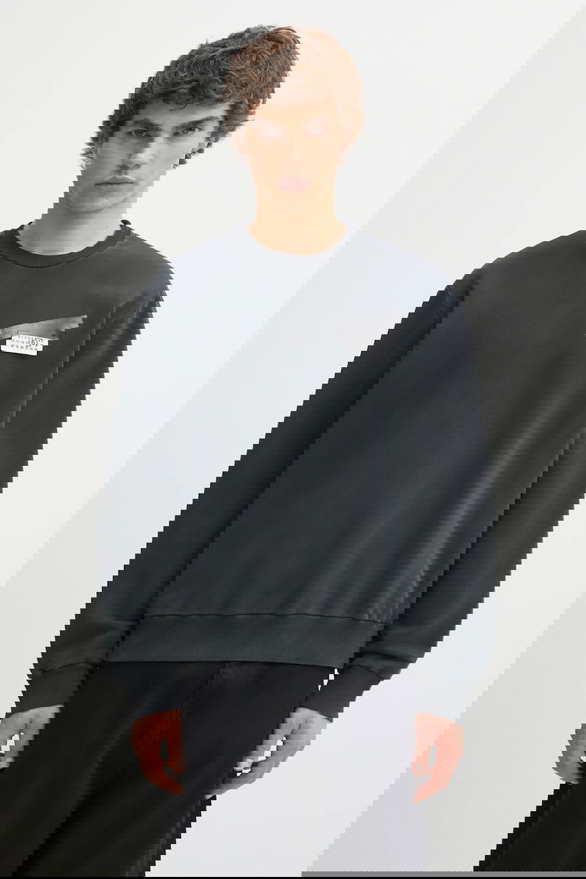 Sweatshirt Maison Margiela MM6 Maison Margiela Patch Cotton Sweatshirt Svart | SH2GU0025.M25024.899, 0
