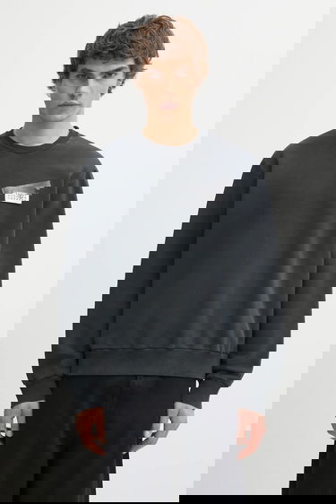 Sweatshirt Maison Margiela MM6 Maison Margiela Patch Cotton Sweatshirt Svart | SH2GU0025.M25024.899, 0