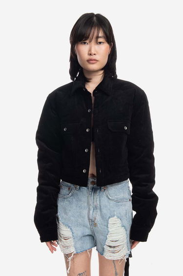 Jacka Rick Owens Cropped Outershirt Jacket Svart | DS02B4706.VS.BLACK, 0