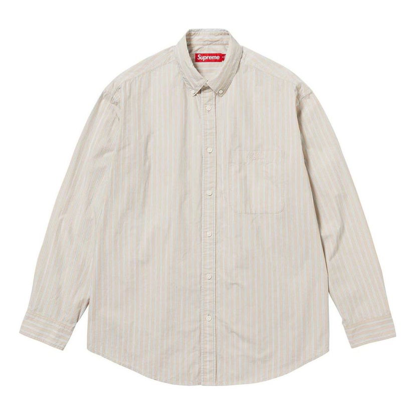 Skjorta Supreme Loose Fit Stripe Shirt Beige | SUP-FW23-101