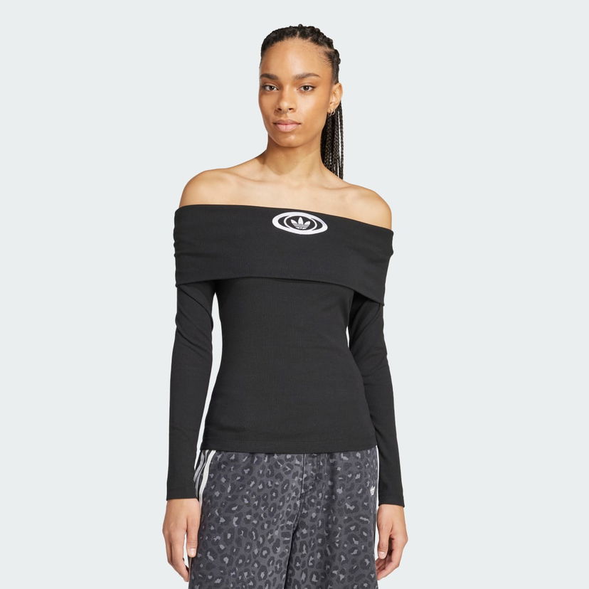 Linne adidas Originals Originals Off Shoulder Long-Sleeve Top Svart | KA2690
