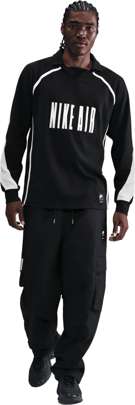 Polotröja Nike Air Football Long-Sleeved Polo Shirt Svart | hv1320-010, 1