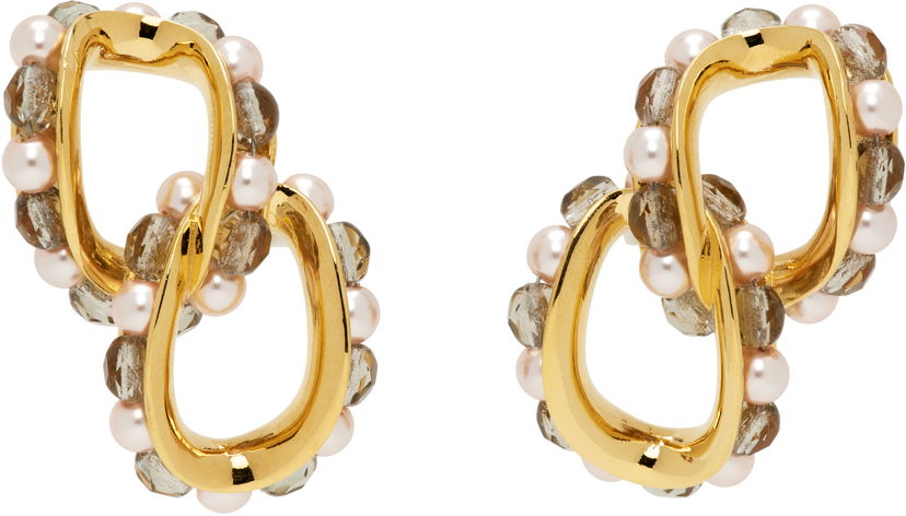 Örhängen KIKO KOSTADINOV Kiko Kostadinov Kandel Gold-Tone, Pearl, and Smoky Quartz Earrings Gul | KKWAW25ER02-156