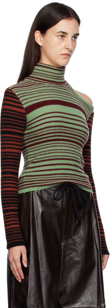 Sweater Andersson Bell Andersson Bell Elodie Multi Stripe Cut-Out Turtleneck Grön | atb1356w, 1