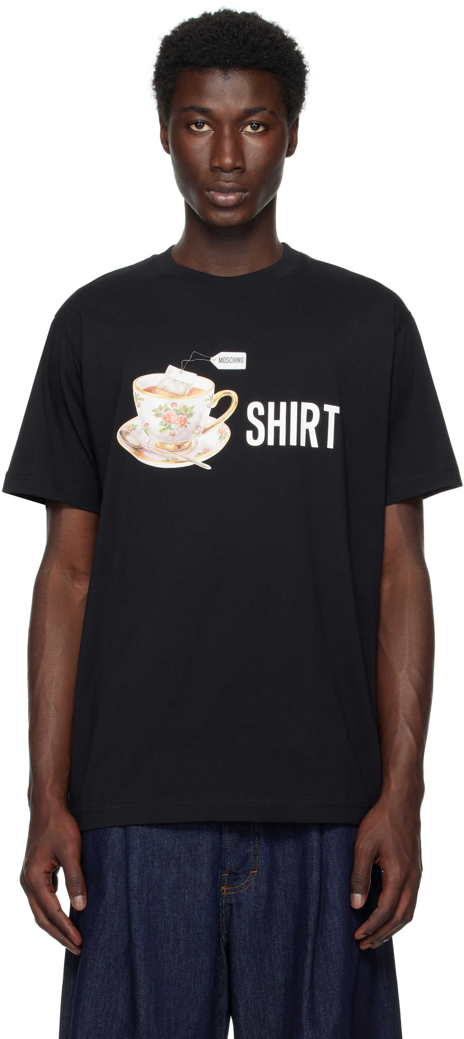 T-shirt Moschino Moschino Teacup Print Organic Cotton T-Shirt Svart | 252ZZ072852411555, 0