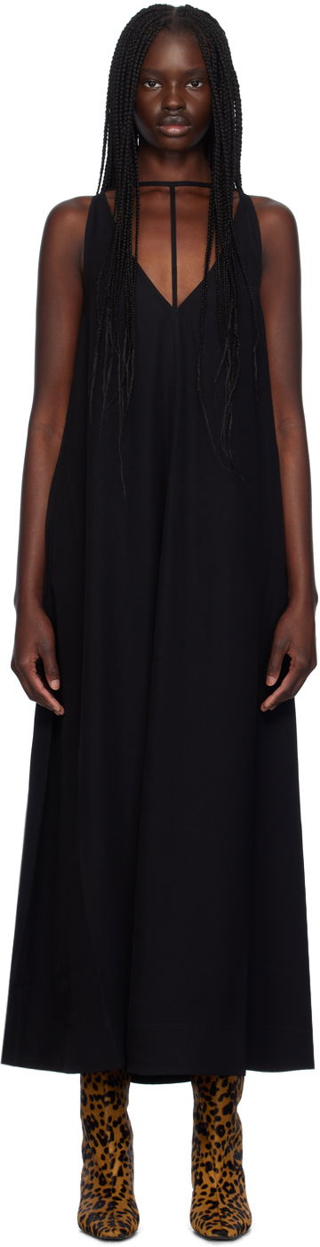 Klä TOTEME T-Strap Maxi Dress Svart | 243-WRD0122-FB0020