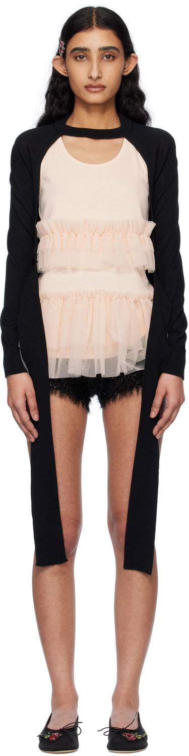 Sweater Simone Rocha Simone Rocha Cropped Cut-Out Cardigan Svart | KMK20 0647, 0