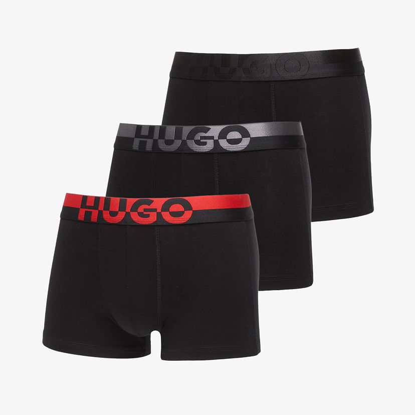 Boxare BOSS HUGO Men's 3-Pack Split Logo Trunks Svart | 50545667-002