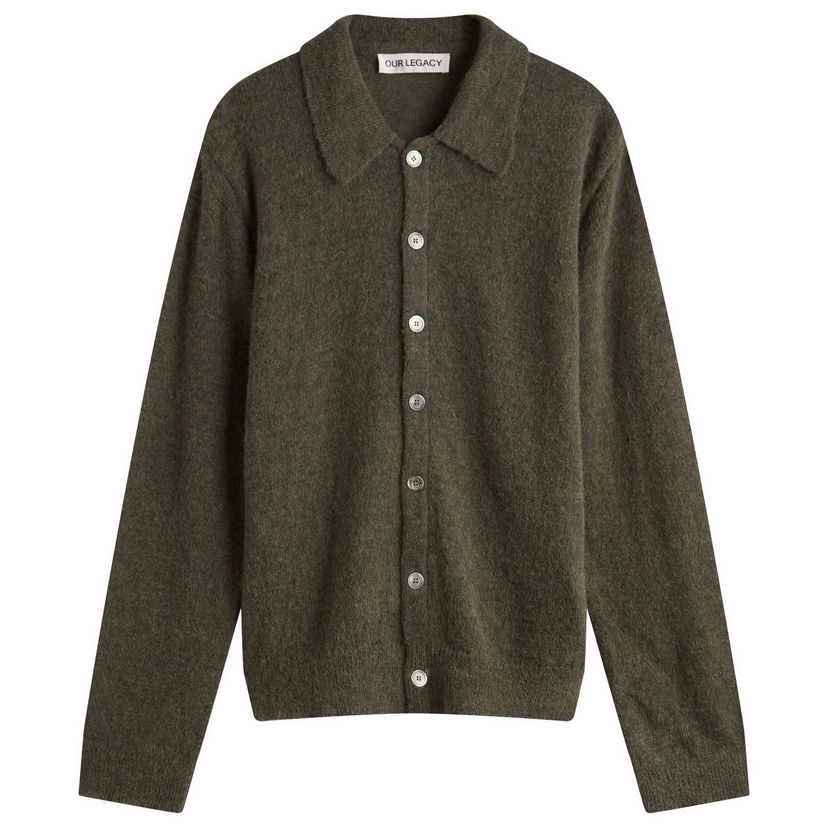 Sweater OUR LEGACY Our Legacy Evening Polo Fuzzy Alpaca Grön | M4253EM