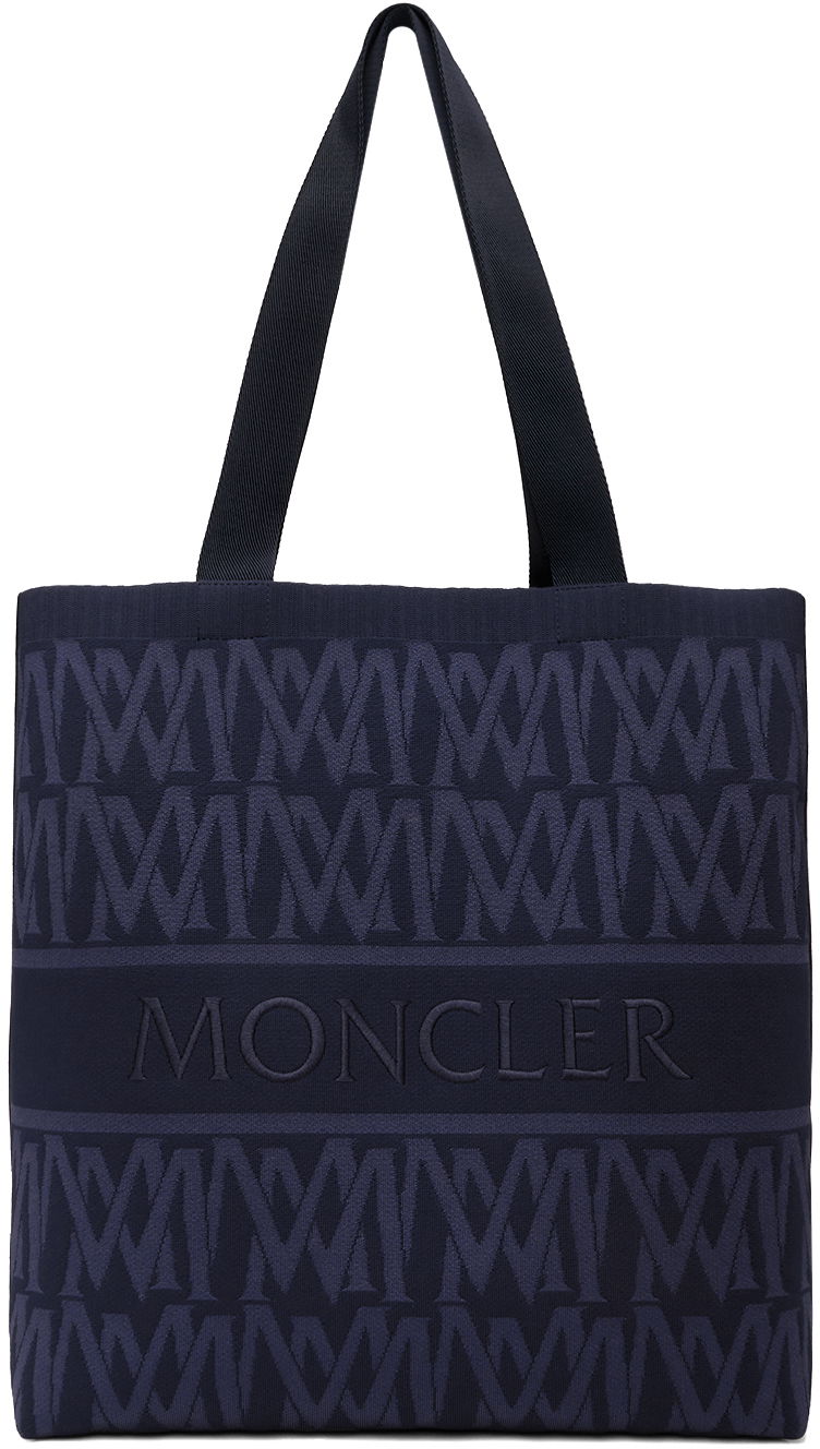 Tygpåse Moncler Navy Knit Tote Mörkblå | J109A5D00010M4078