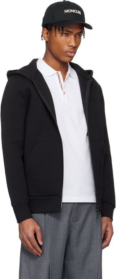 Sweatshirt Moncler Moncler Cotton & Neoprene Zip-Up Hoodie Svart | K10918G0000589ATP, 1