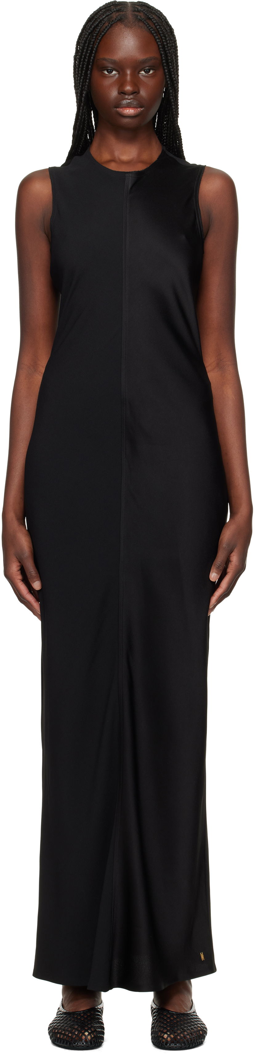 Klä AMI AMI Paris Straight Maxi Dress Svart | FDR366.AC0014