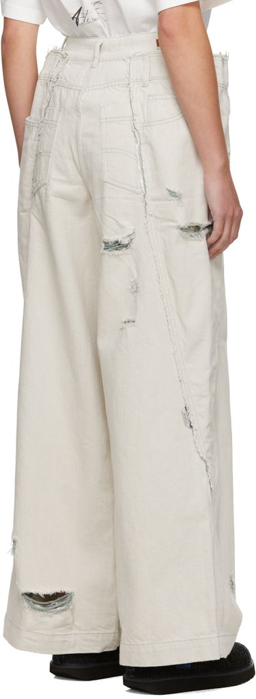 Cargo byxor ADER ERROR Distressed Wide Leg Jeans Beige | BMADFWBT0110WH, 2