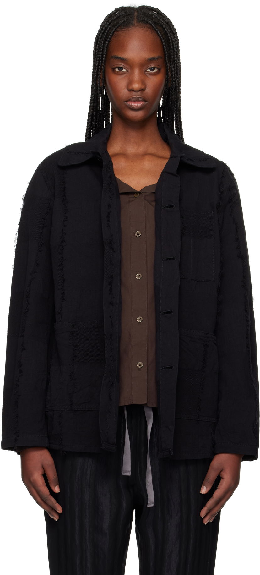 Jacka Needles Needles Coverall Ripstop Cut Jacquard Jacket Svart | QV188