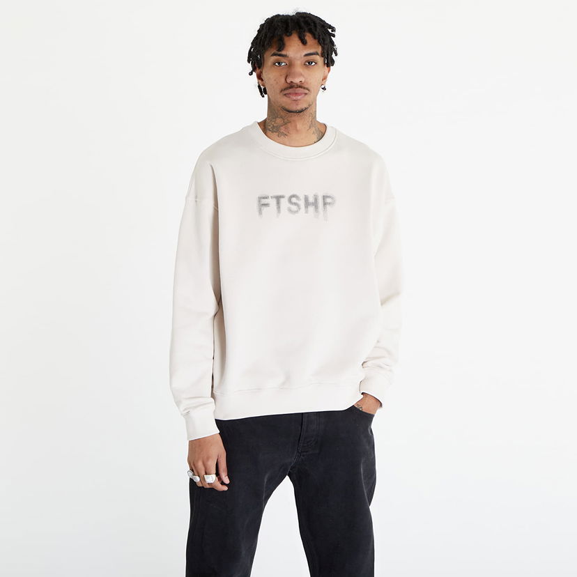 Sweatshirt Footshop FTSHP HALFTONE CREWNECK SWEATSHIRT UNISEX Vit | FTSHP_298