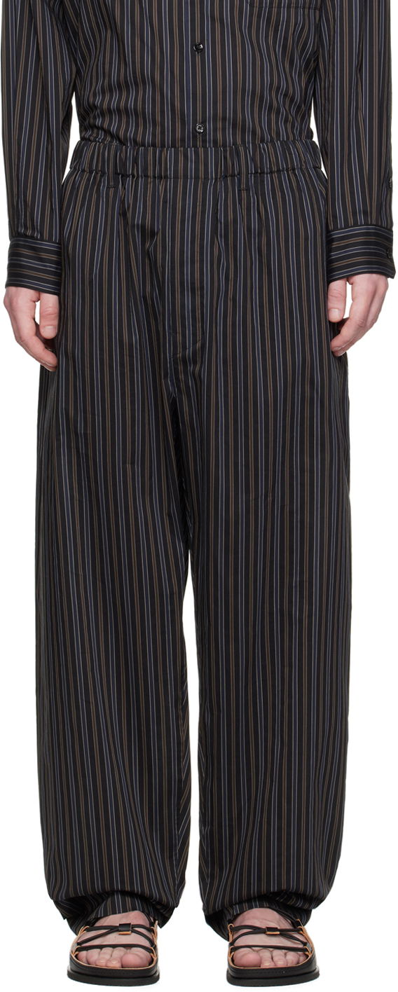 Byxor LEMAIRE Relaxed Striped Trousers Svart | PA1047 LF1247