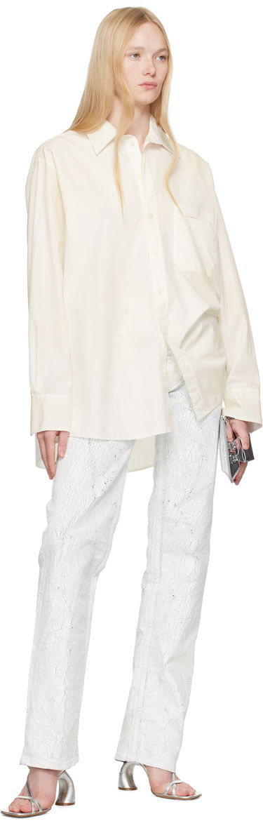 Skjorta Maison Margiela MM6 Maison Margiela Cotton Poplin Long Sleeve Shirt Vit | S62DT0035 M35458, 3