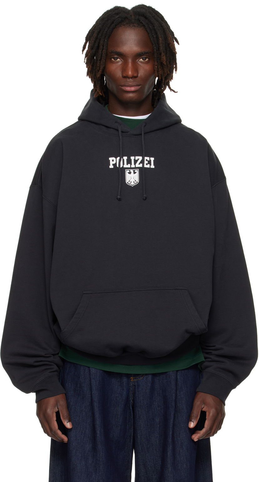 Sweatshirt VETEMENTS VETEMENTS Oversized 'Polizei' Hoodie Svart | UH76HD300B